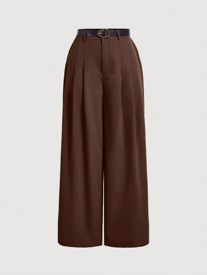 Pantalon de costum SHEIN, maro