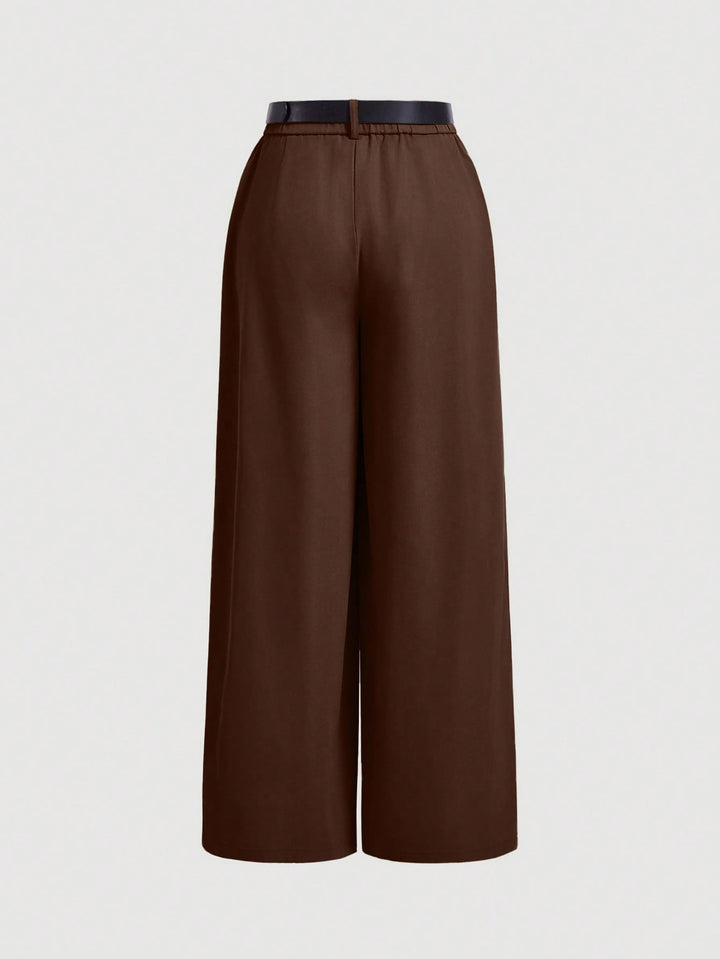 Pantalon de costum SHEIN, maro