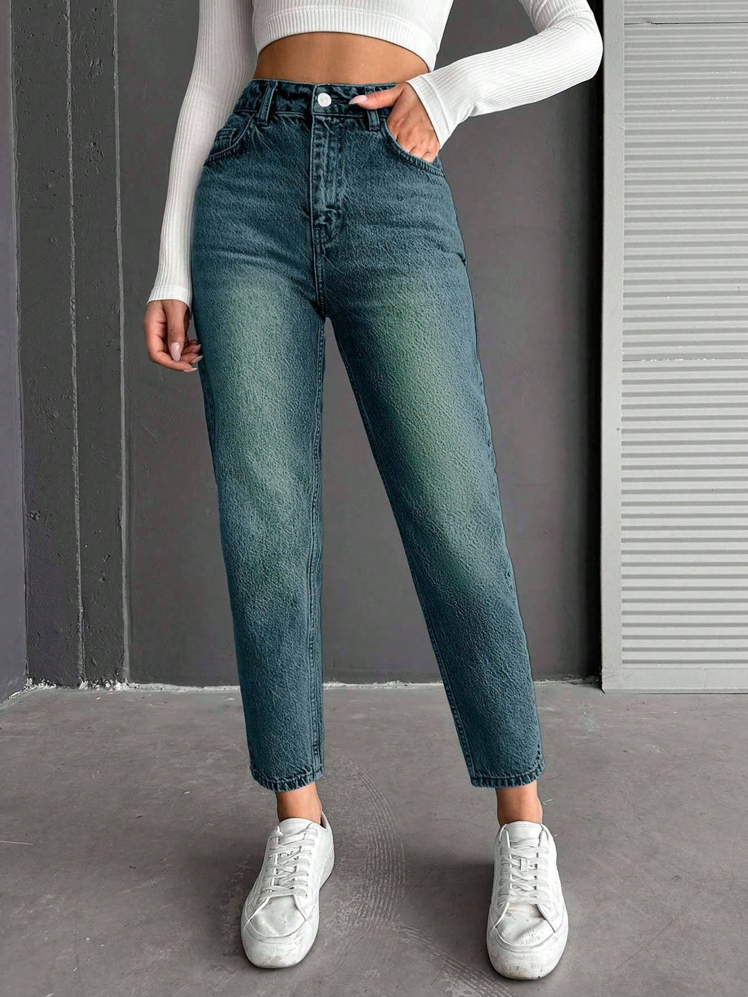 Jeans SHEIN, turcoaz