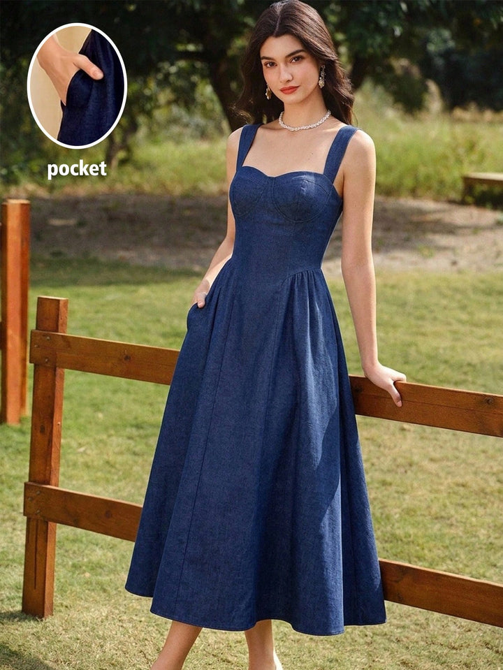 Rochie midi SHEIN, albastru
