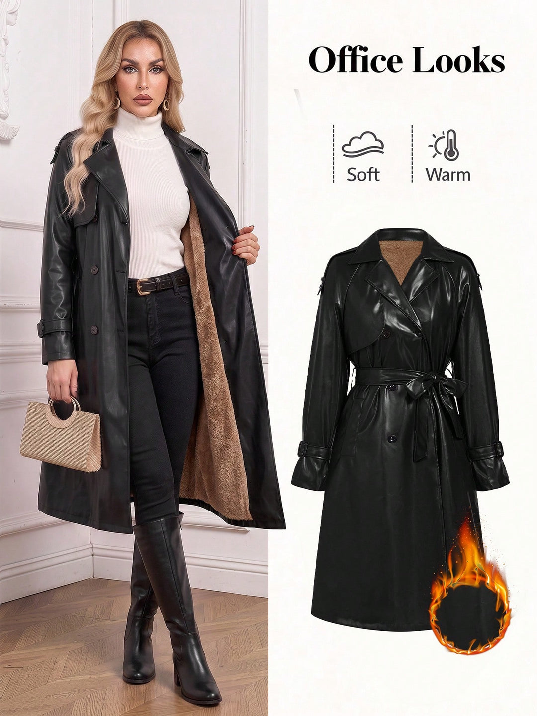 Trench SHEIN, negru