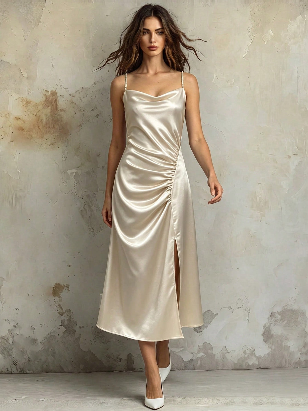 Rochie maxi SHEIN, bej