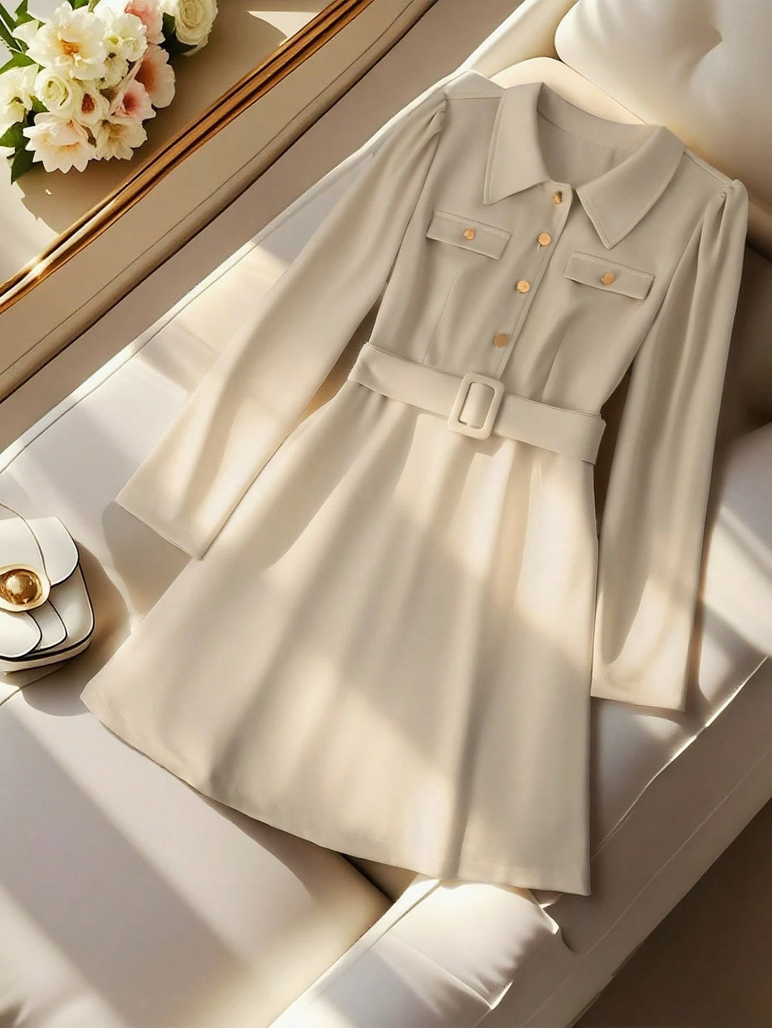 Rochie mini SHEIN, crem