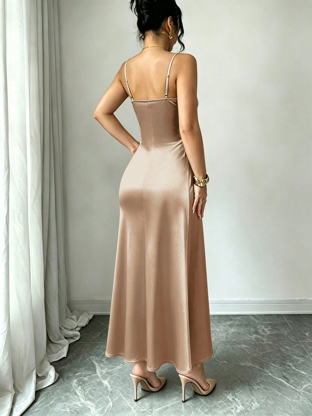 Rochie maxi SHEIN, auriu