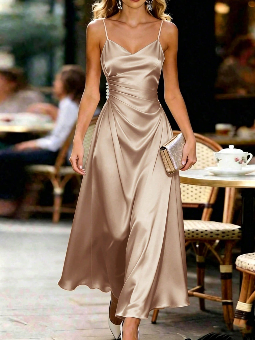 Rochie maxi SHEIN, auriu