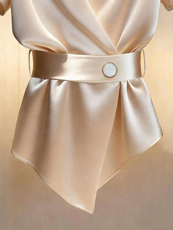 Bluza satinată SHEIN, portocaliu