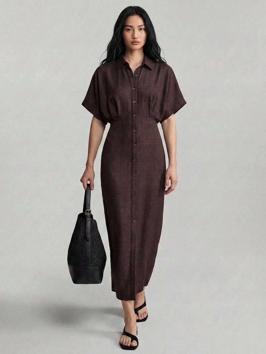 Rochie maxi SHEIN, maro