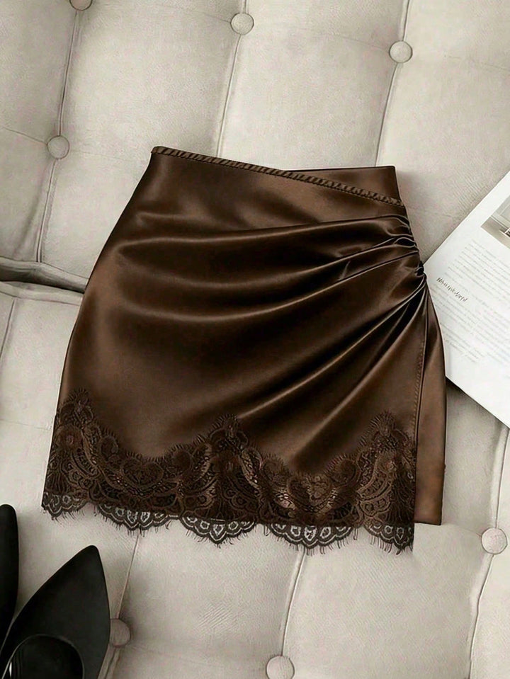 Fustă mini SHEIN, maro