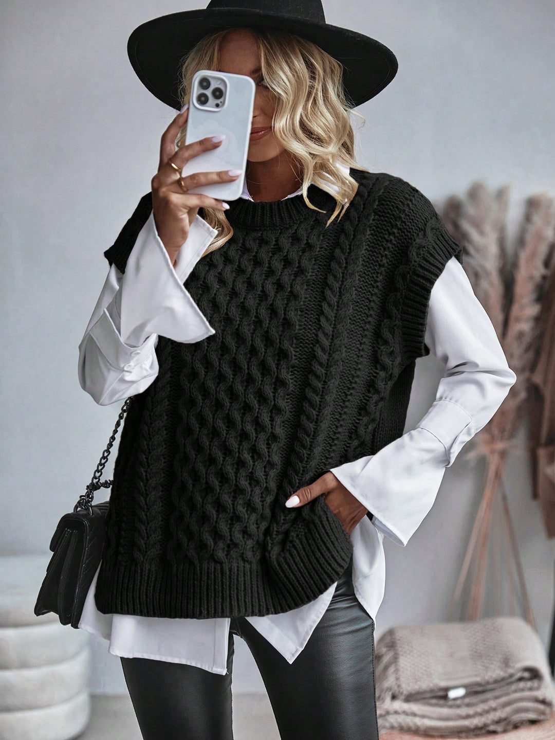 Vestă SHEIN, negru