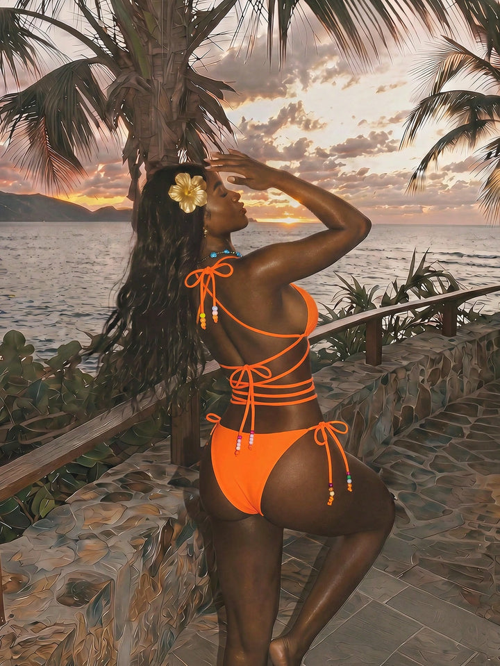 Set bikini SHEIN, portocaliu