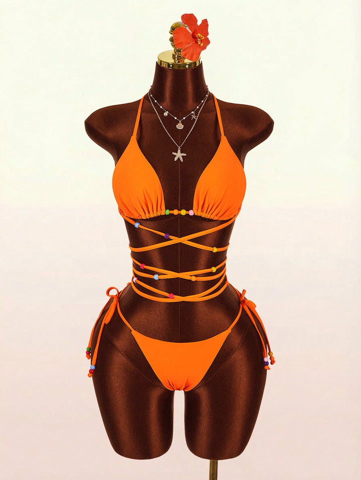 Set bikini SHEIN, portocaliu