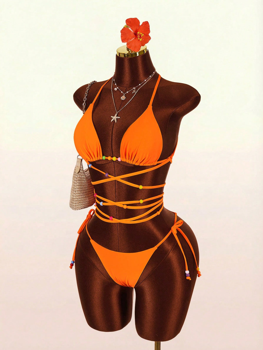 Set bikini SHEIN, portocaliu