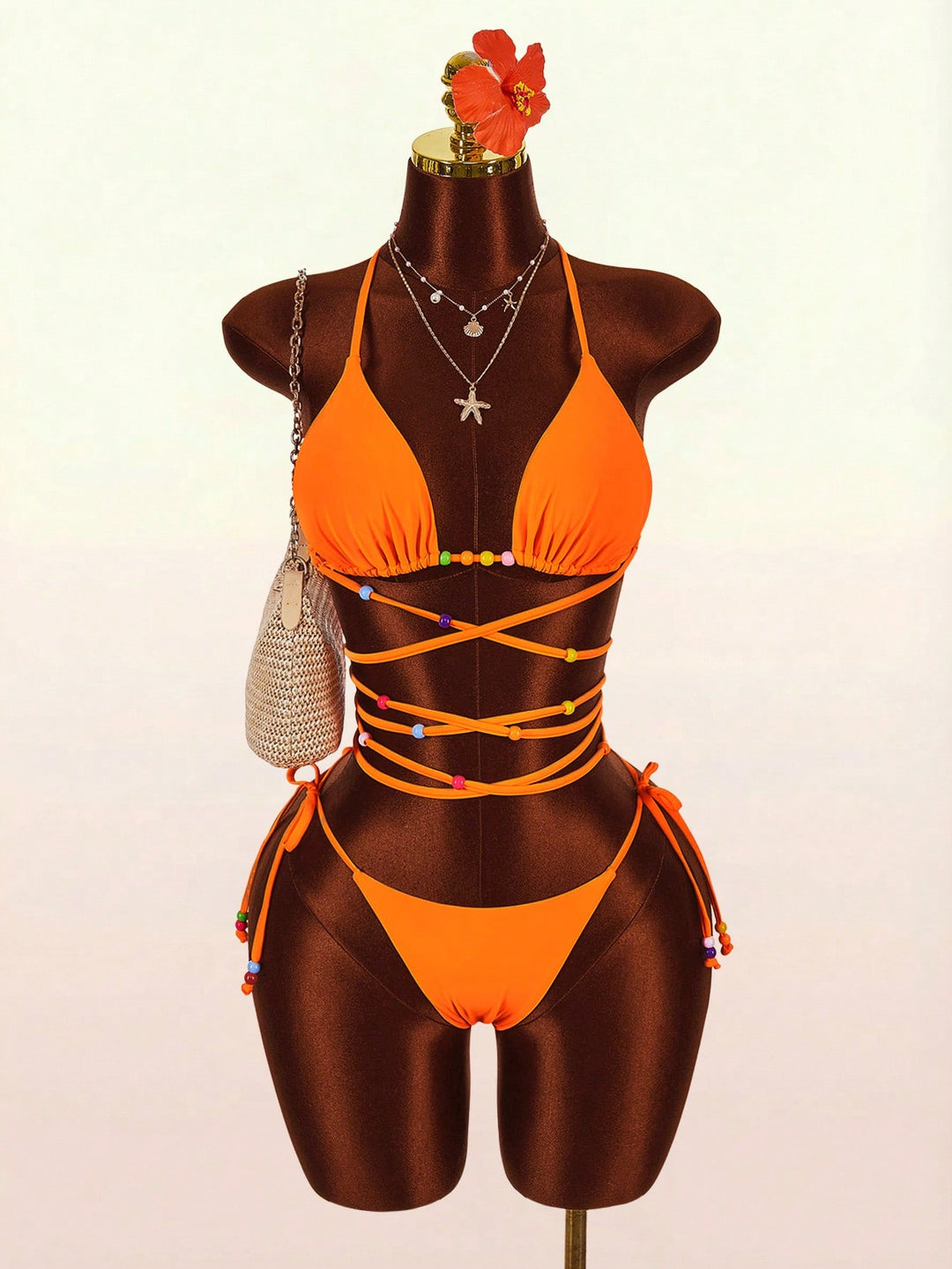 Set bikini SHEIN, portocaliu