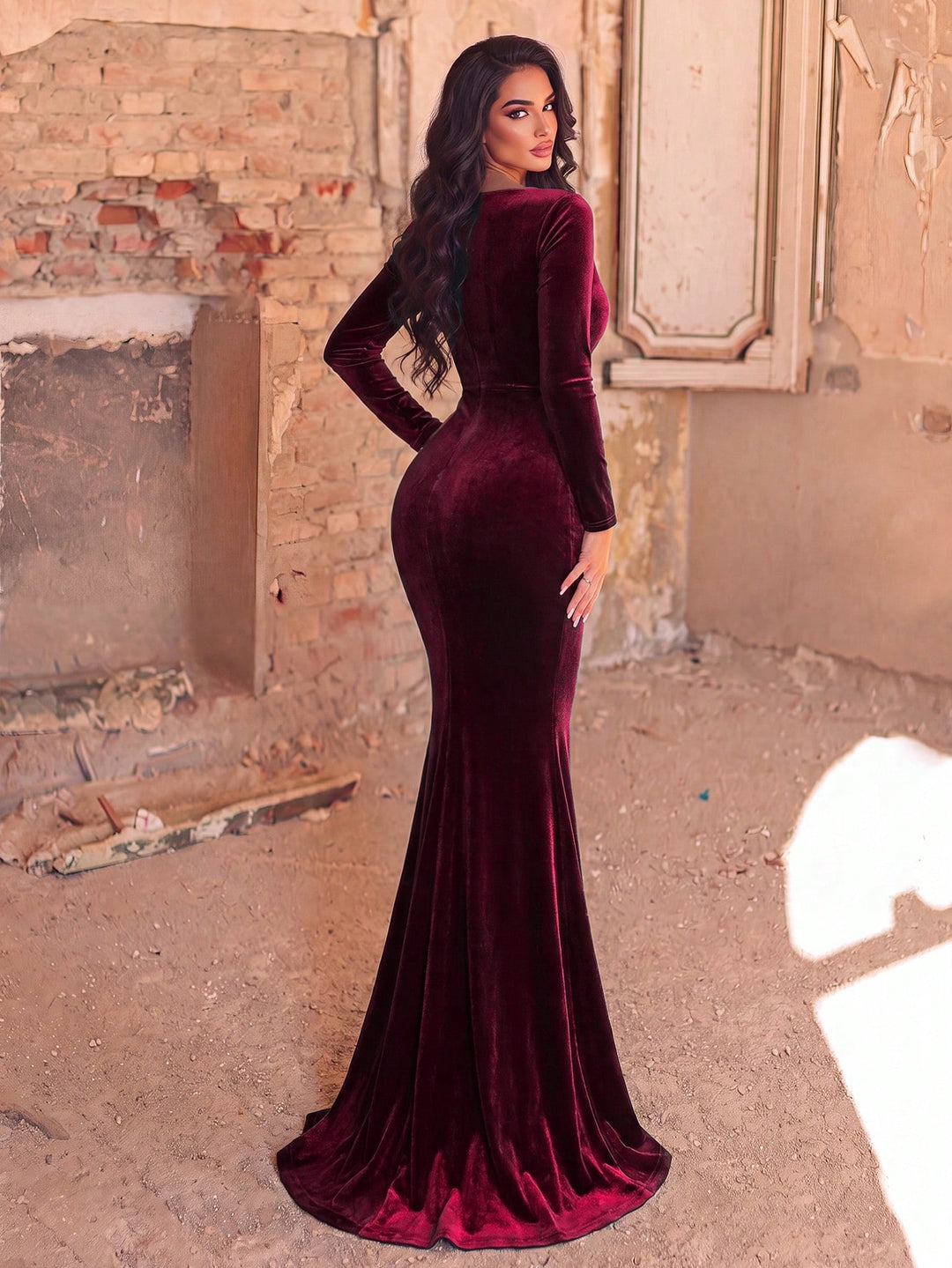 Rochie maxi SHEIN, vișiniu