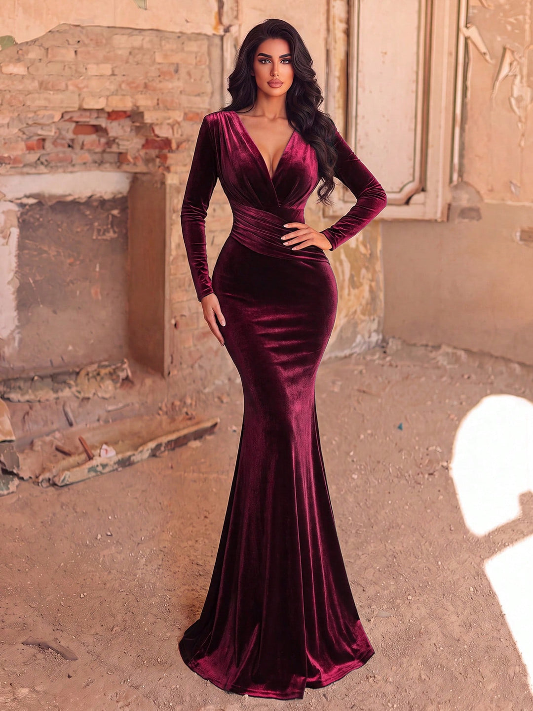 Rochie maxi SHEIN, vișiniu