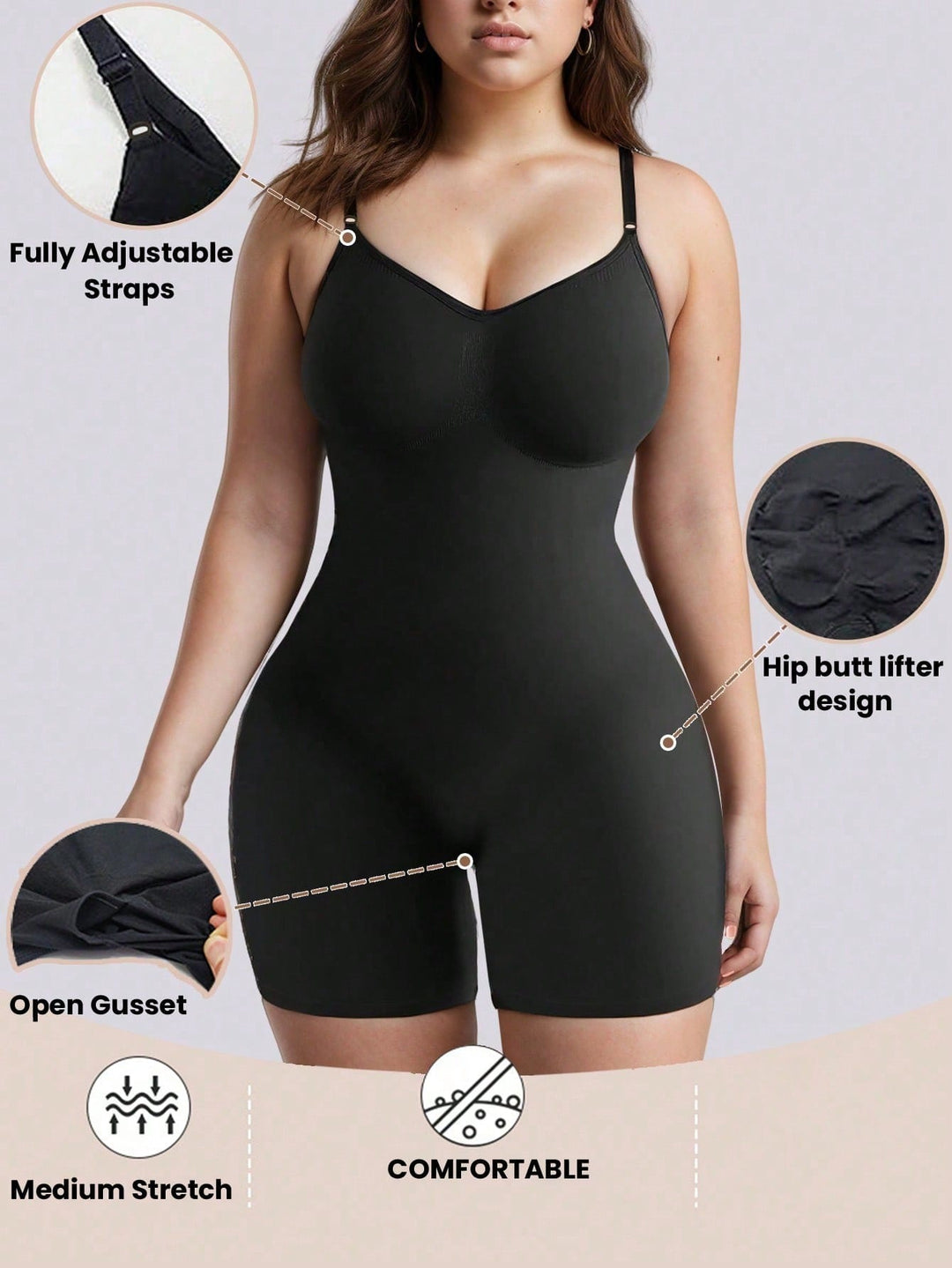 Body modelator SHEIN, negru