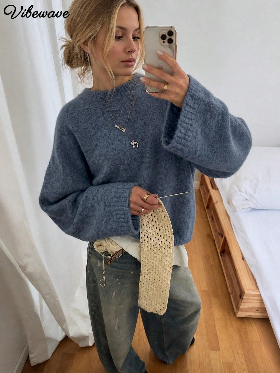 Pulover SHEIN, albastru