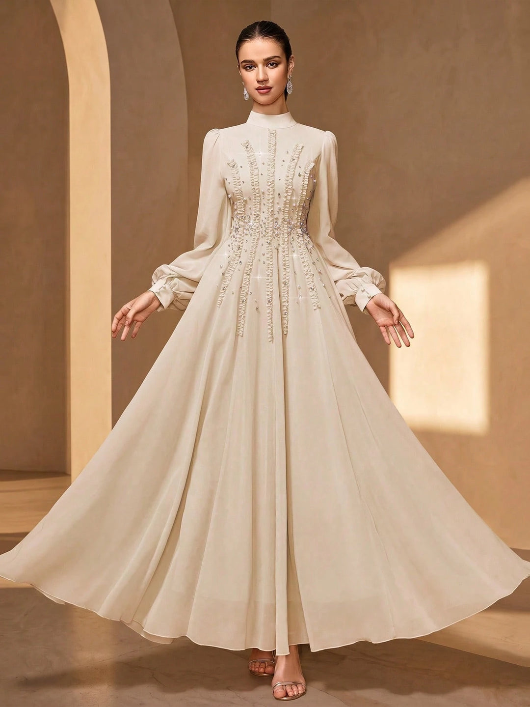 Rochie de ocazie SHEIN, crem