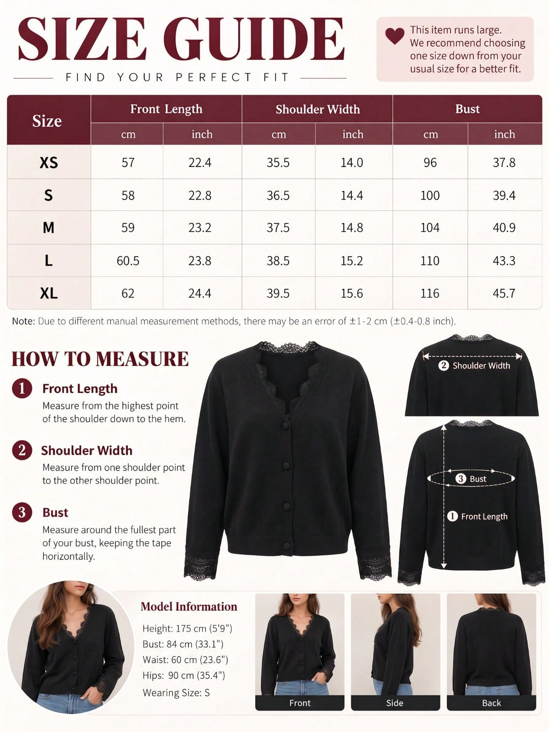 Cardigan SHEIN, negru