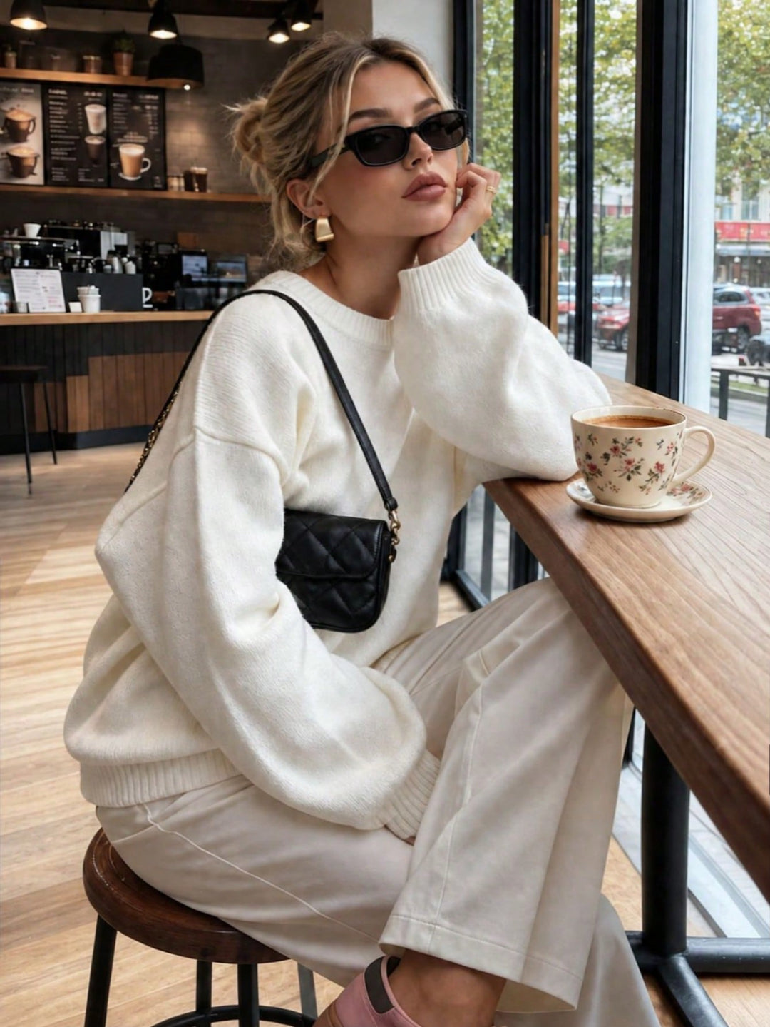 Pulover SHEIN, alb