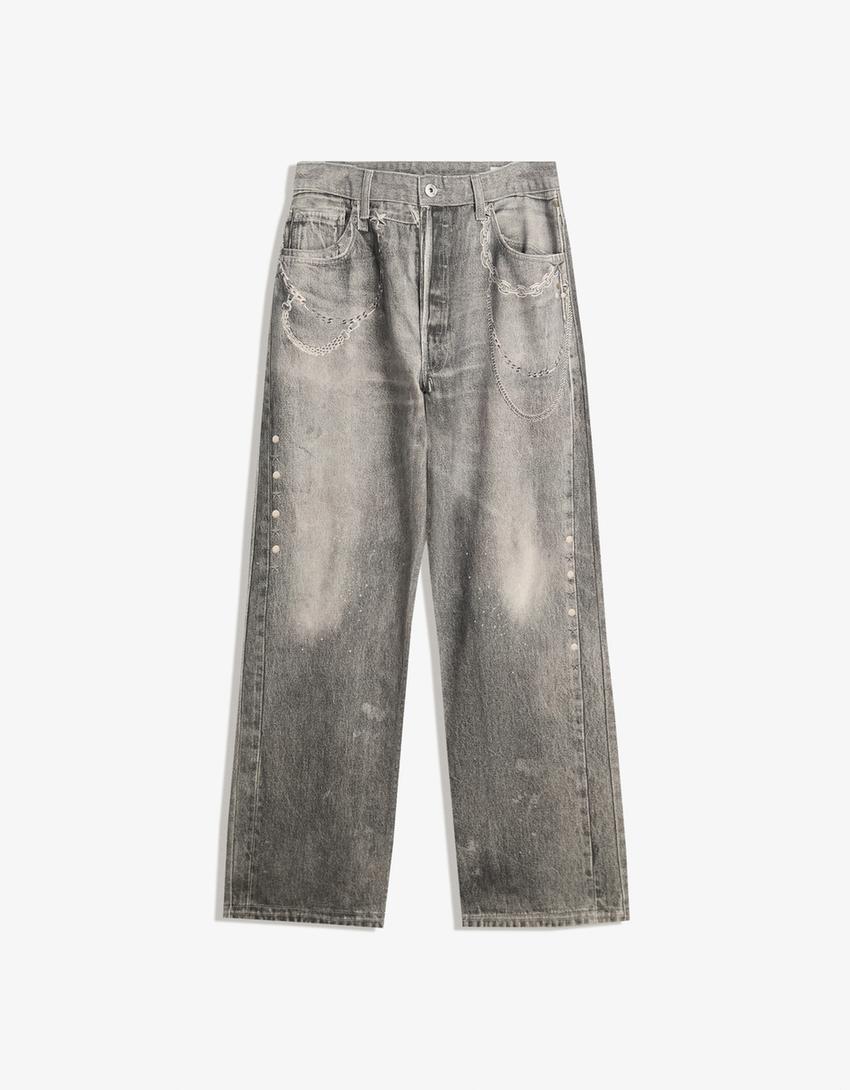 Jeans BERSHKA, gri