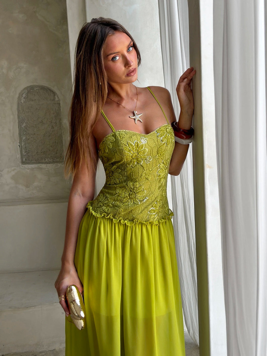Rochie maxi SHEIN, verde