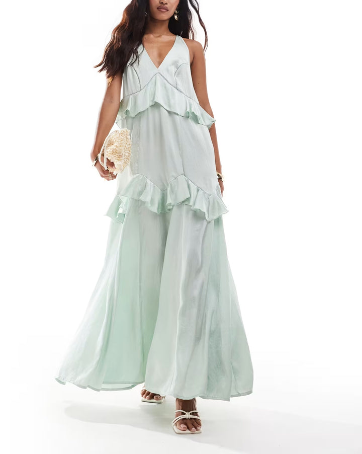 Rochie maxi ASOS, verde
