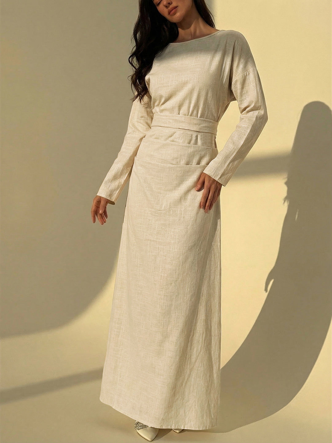 Rochie maxi SHEIN, bej