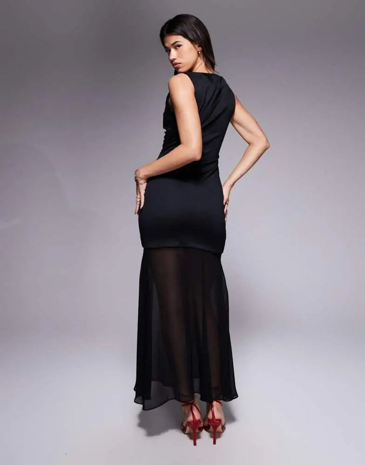 Rochie midi ASOS, negru