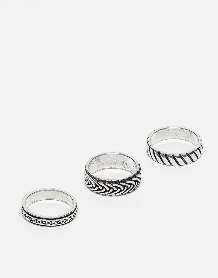 Set inele ASOS, argintiu