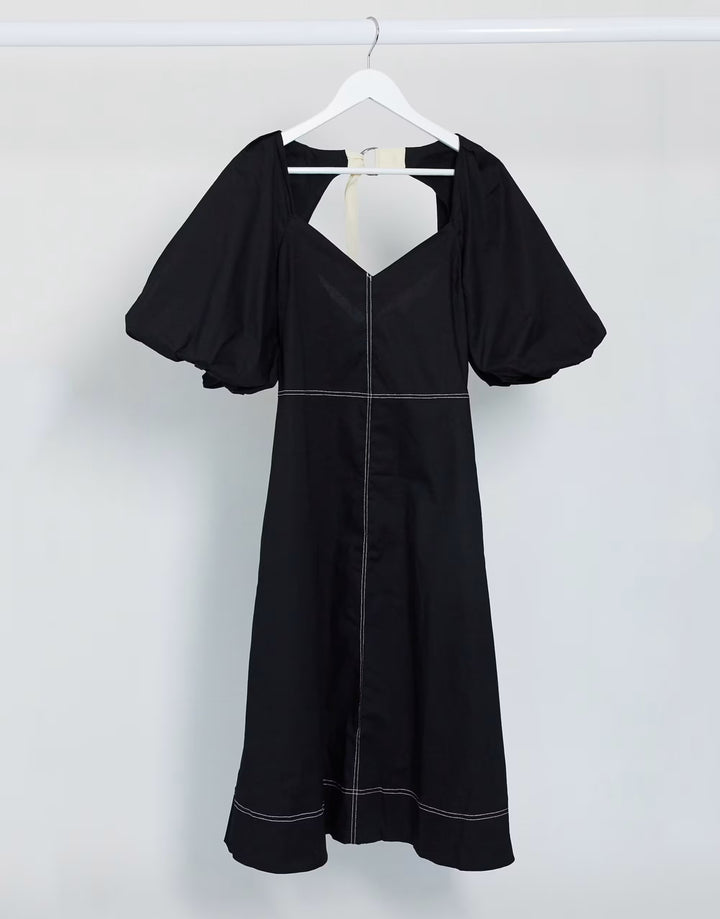 Rochie midi ASOS, negru
