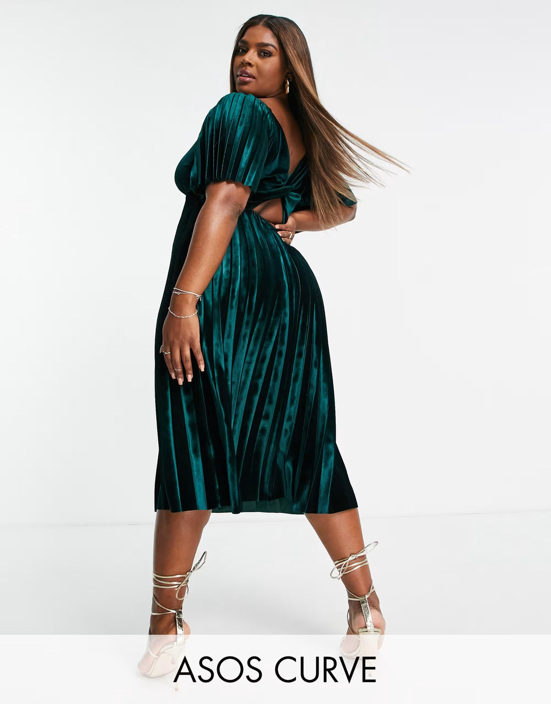 Rochie midi ASOS, verde