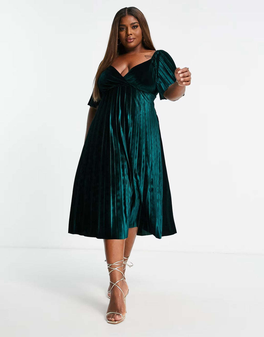 Rochie midi ASOS, verde