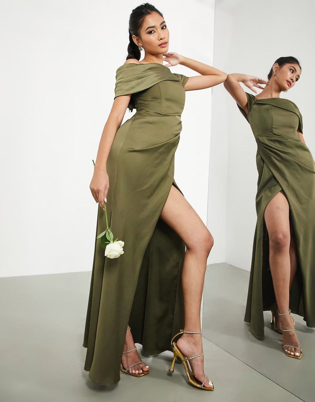 Rochie maxi ASOS, verde