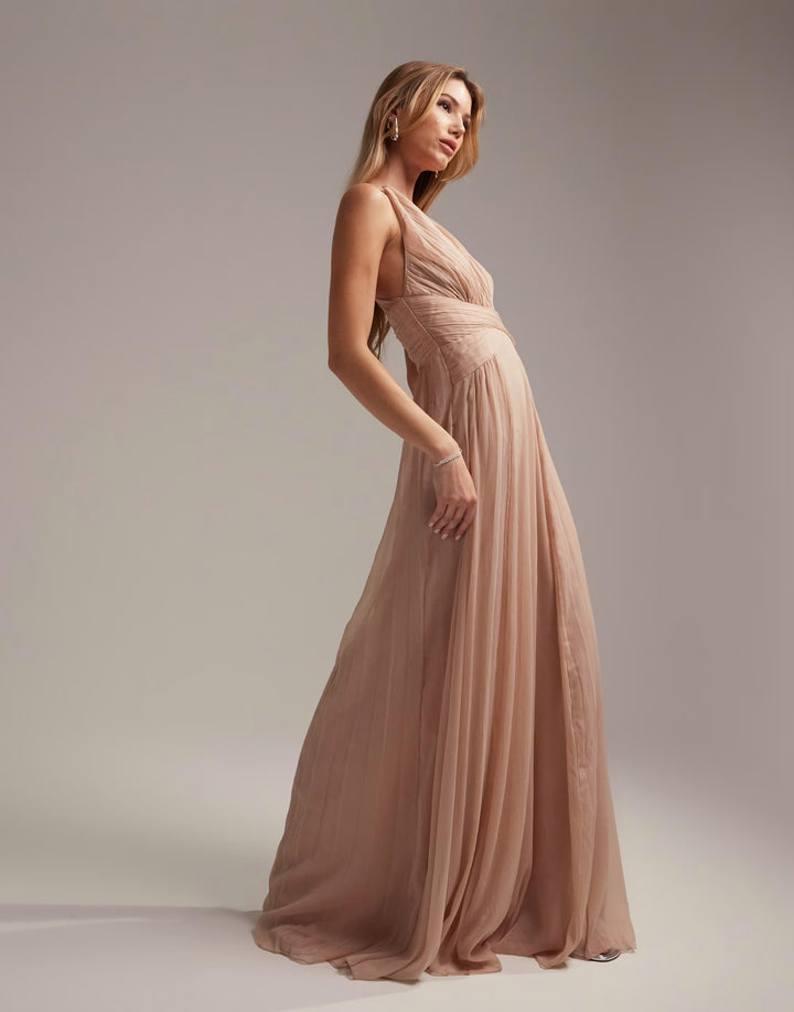 Rochie maxi Asos, crem