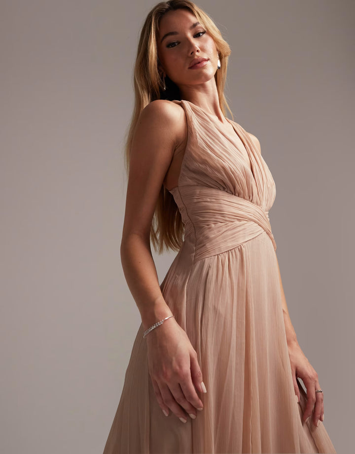 Rochie maxi Asos, crem