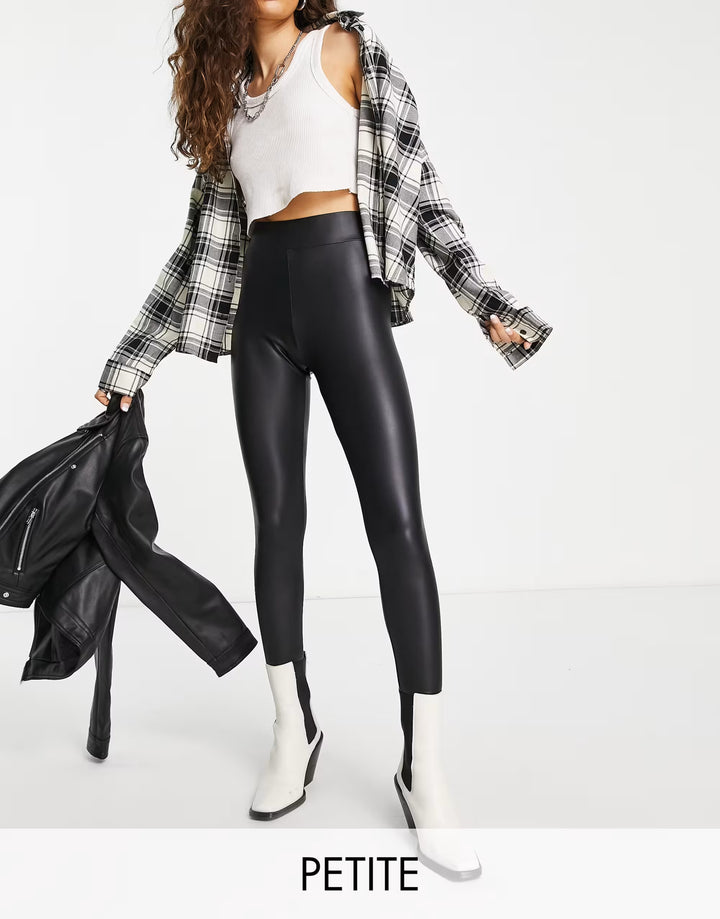 Colanți din piele TOPSHOP, negru