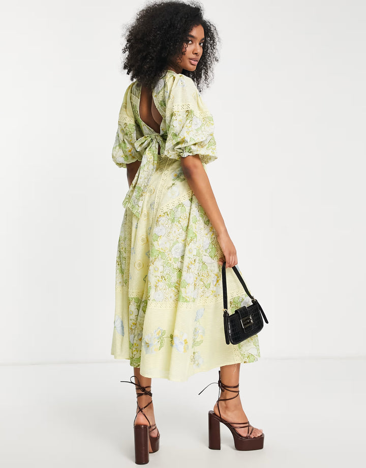 Rochie midi ASOS, mix culori