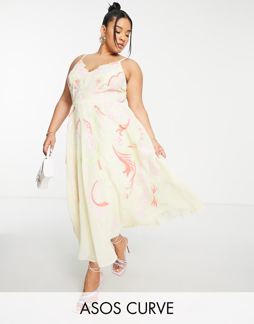 Rochie midi ASOS, galben