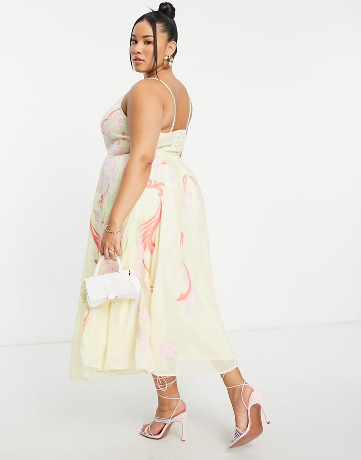 Rochie midi ASOS, galben