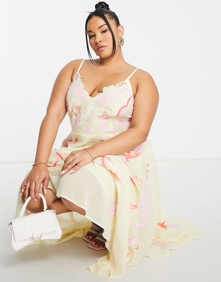 Rochie midi ASOS, galben