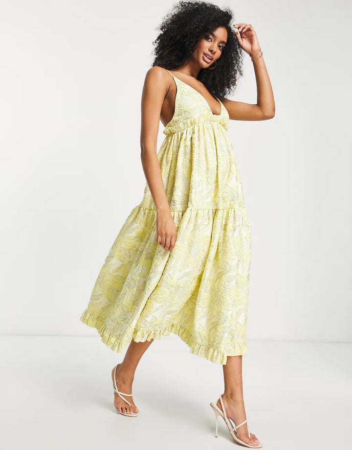 Rochie midi ASOS, galben