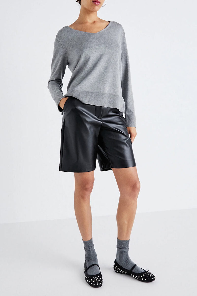 Pantaloni imitație de piele VERO MODA, negru
