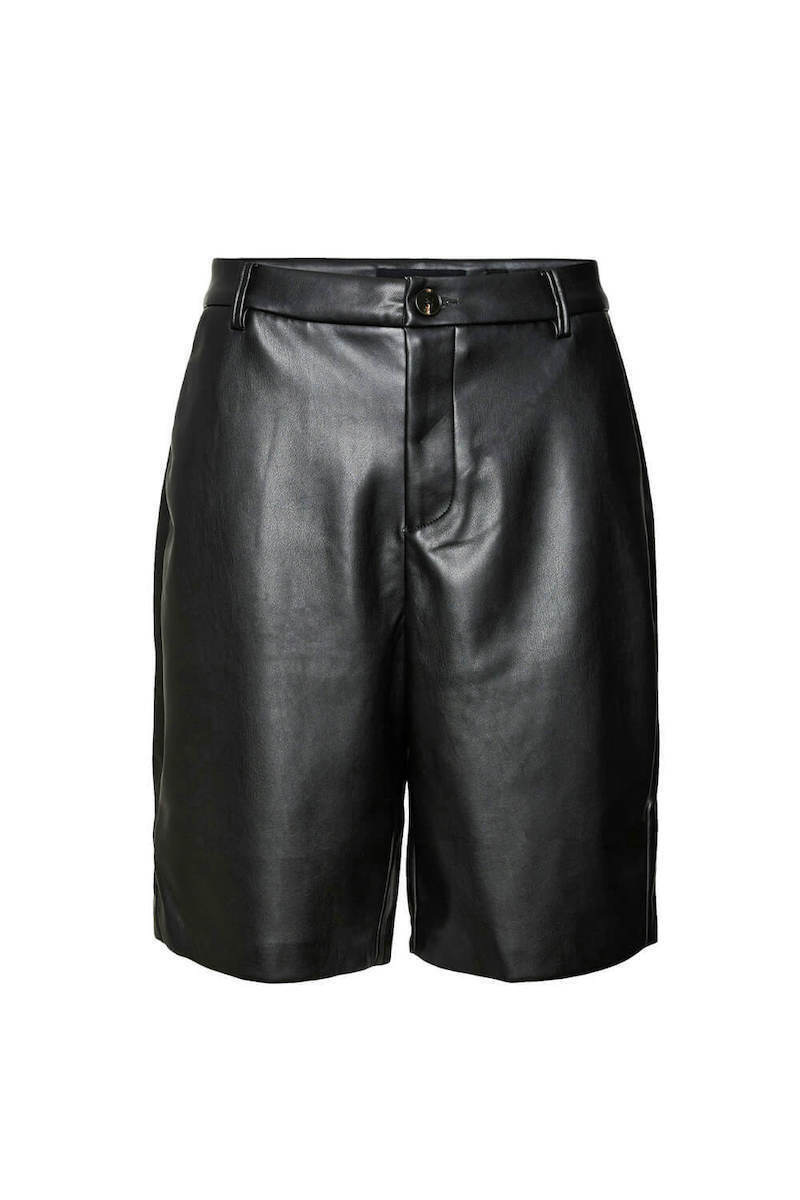 Pantaloni imitație de piele VERO MODA, negru