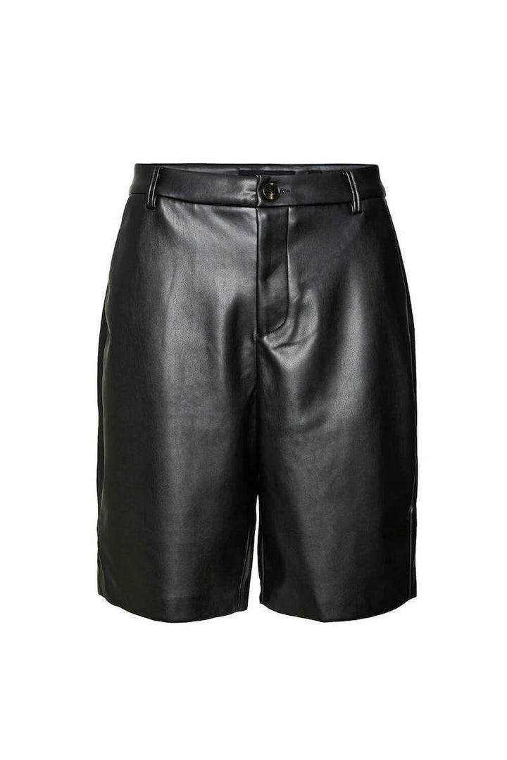 Pantaloni imitație de piele VERO MODA, negru