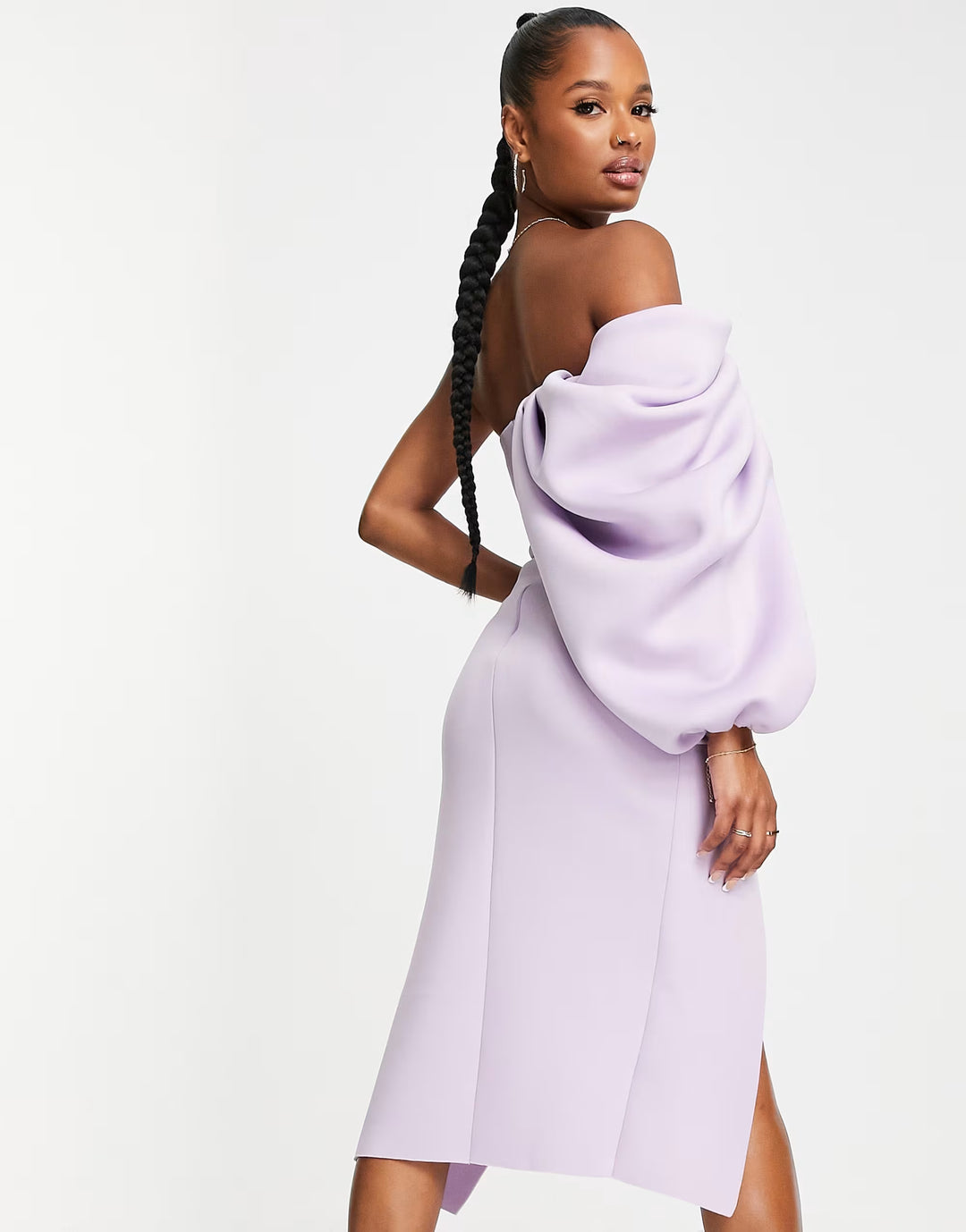 Rochie midi ASOS, mov