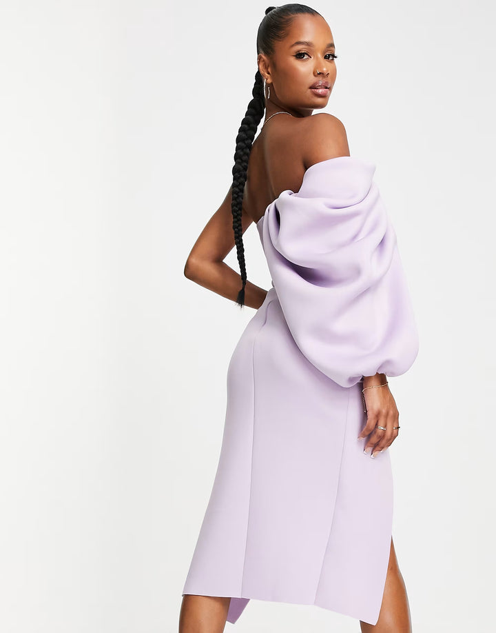 Rochie midi ASOS, mov