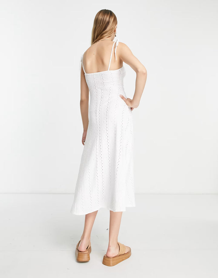 Rochie midi ASOS, alb