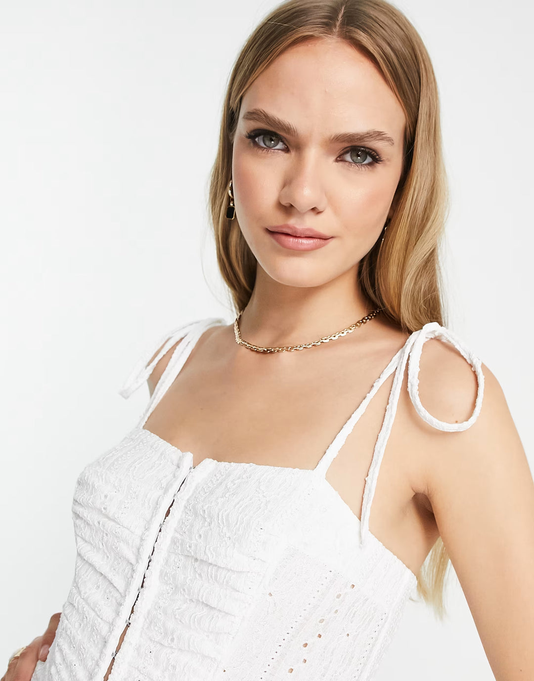 Rochie midi ASOS, alb