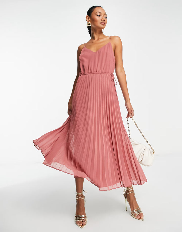 Rochie midi ASOS, cărămiziu